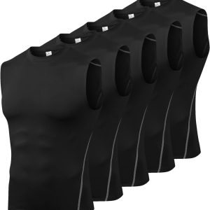 Odoland 5-pack men's sleeveless dry-fit athletic tank tops in various colors