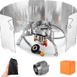 Odoland camp stove with windscreen and piezo ignition