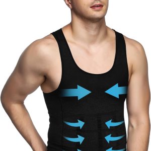 Odoland men's body shaper slimming shirt thermal compression vest