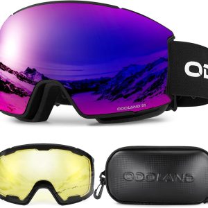 Odoland ski goggles with magnetic interchangeable lenses
