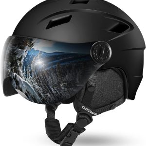 Odoland Ski Helmet with 2-in-1 Visor Goggles for Men Women